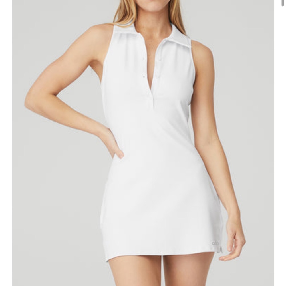 ALO YOGA tennis dress in white